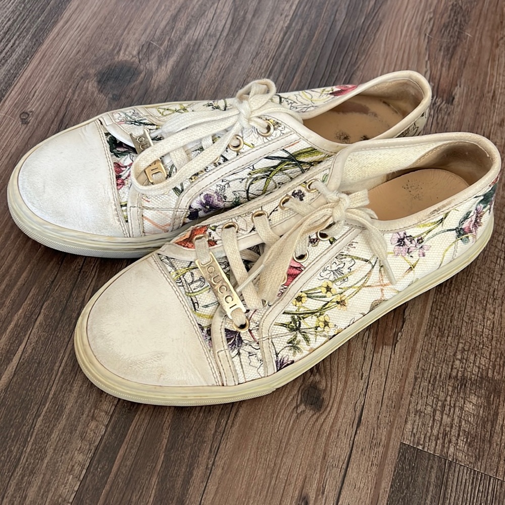 Gucci Multicolor Floral Canvas Sneakers